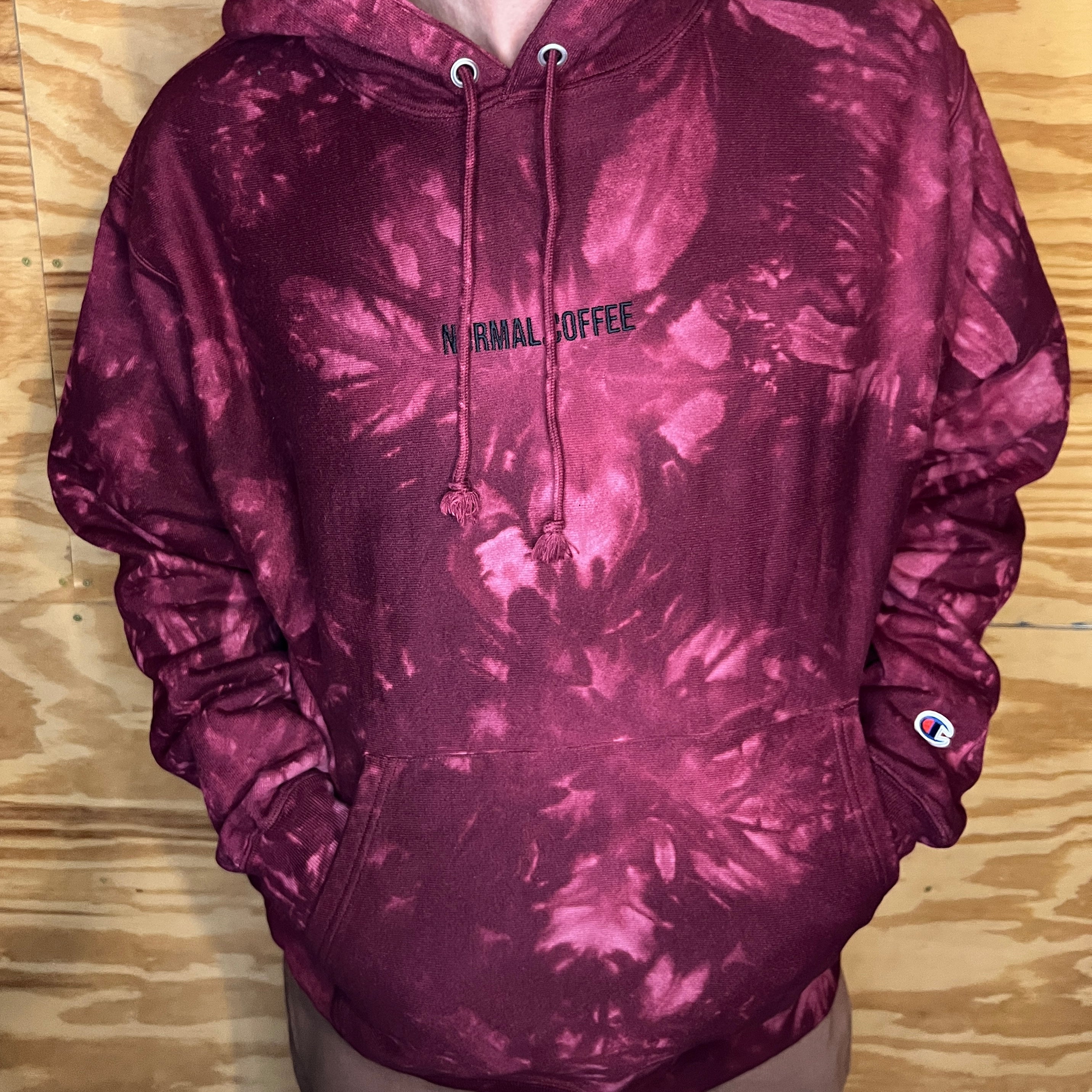 Pink tie shop dye champion hoodie