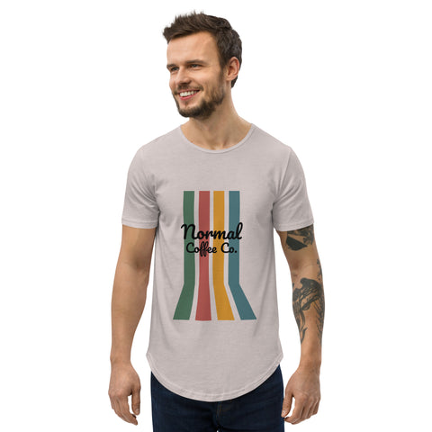 Normal Retro Curved Hem T-Shirt